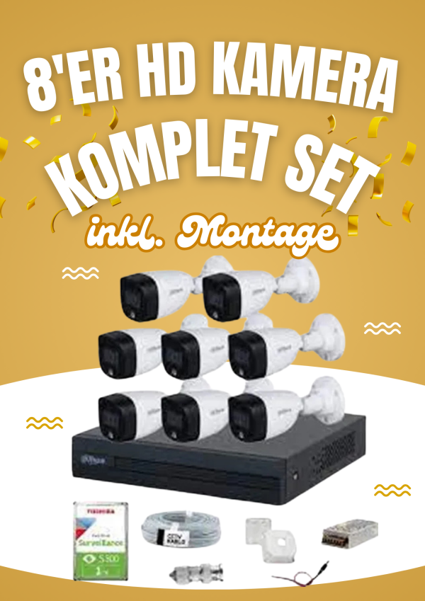 8'er Pack HD Überwachungskamera. 5 TB HDD und DVR Speichergerät Komplett Set, Inkl. Installation - Image 4